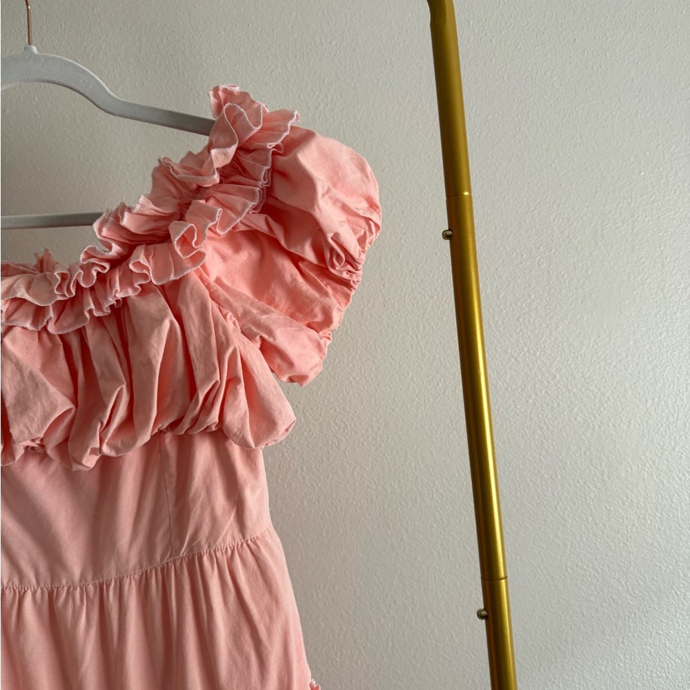 Tuckernuck Love The Label Off The Shoulder Tiered Mini Ruffle Dress M Coquette - Picture 3 of 9